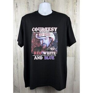 Toby Keith Signature Courtesy Of Red White And Blue T-Shirt XL (23”x31”) NEW